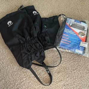 NWOT Pike Trail Hiking/Snow Leg Gaitors + Snow/Ice Windshield Protector Unisex
